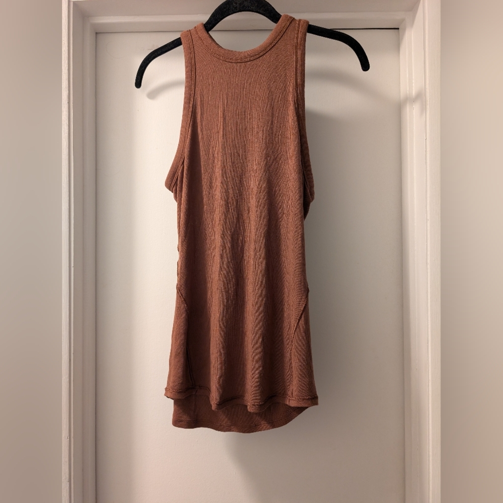 Women's Sleeveless Orange/Brown Top